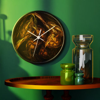 Reloj Redondo Grande Redonda de arte abstracto de la Madre Tierra