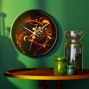 Reloj Redondo Grande Redonda de arte abstracto de latido