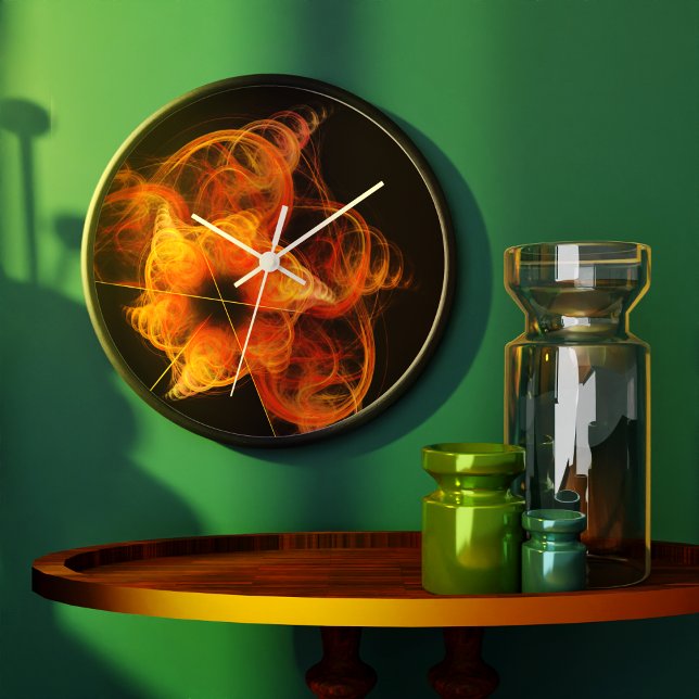 Reloj Redondo Grande Redonda de arte abstracto de Lightworks (Lightworks Abstract Art Round Wall Clock)