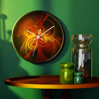 Reloj Redondo Grande Redonda de arte de resumen de magia matutina