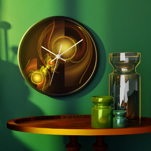 Reloj Redondo Grande Redondo de arte abstracto de conexión íntima