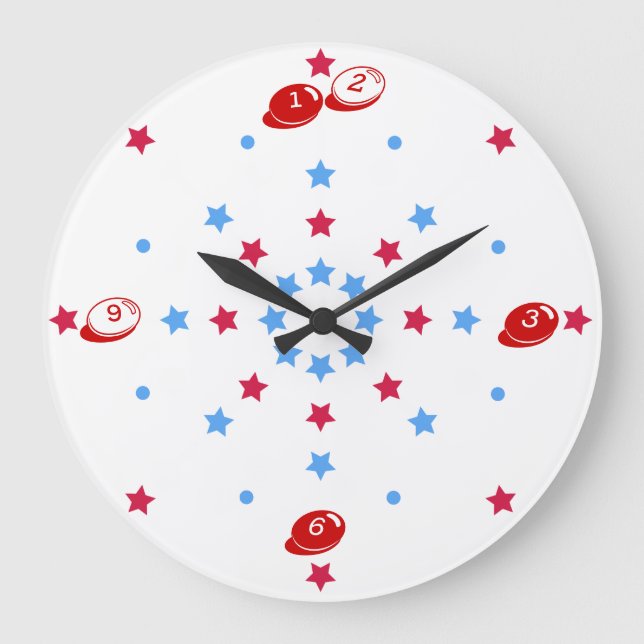 Reloj Redondo Grande RedWhiteBlue es para U Wall Clock (Anverso)