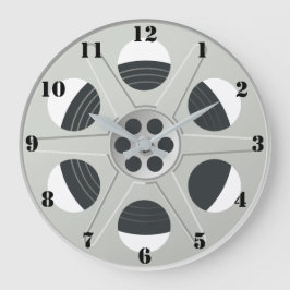 RELOJ REDONDO GRANDE REEL DE LA PELÍCULA CLÁSICA (CON NUMERALES NEGROS)