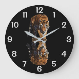 Reloj Redondo Grande Reflexión del tigre