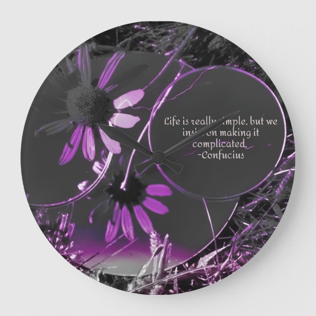 Reloj Redondo Grande Reflexión púrpura (Anverso)