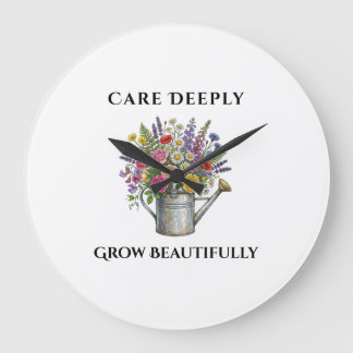Reloj Redondo Grande Regadera con Flores Jardín Botánico Arte Gif