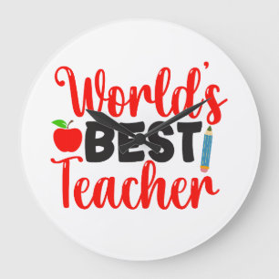 Reloj Redondo Grande Regalo de Agradecimiento Mejor Profesor del Mundo