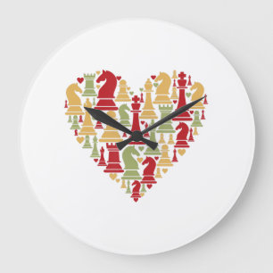 Reloj Redondo Grande Regalo de ajedrez Realmente Amo El Ajedrez