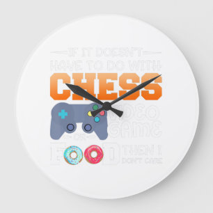 Reloj Redondo Grande Regalo de ajedrez Videojuego de ajedrez o diseño