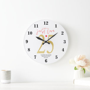 Reloj Redondo Grande Regalo de aniversario de boda floral elegante