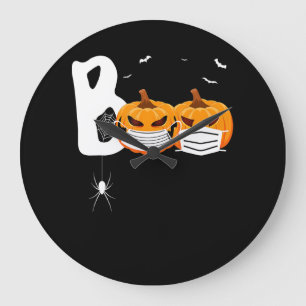 Reloj Redondo Grande Regalo de araña Calabazas de Halloween con másca