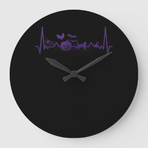 Reloj Redondo Grande Regalo de araña   Divertido Heartbeat Line Hallowe