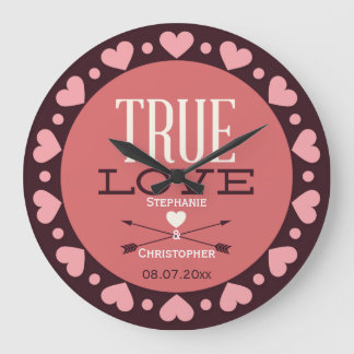 Reloj Redondo Grande Regalo de boda verdadero personalizado del amor