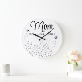 Reloj Redondo Grande Regalo de Día de la Madre personalizado de niños n