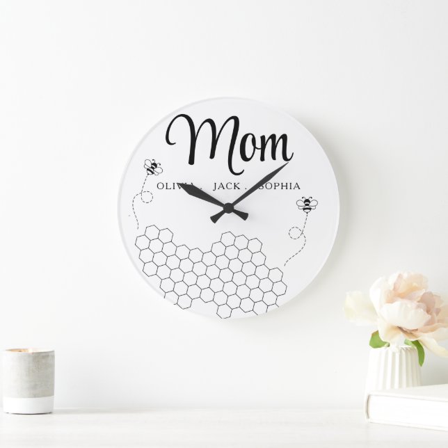 Reloj Redondo Grande Regalo de Día de la Madre personalizado de niños n (Hogar)