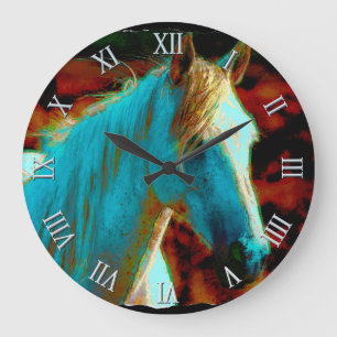 Reloj Redondo Grande Regalo de Equine Animal lover