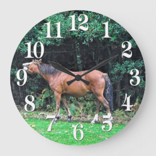 Reloj Redondo Grande Regalo de Equine Animal lover