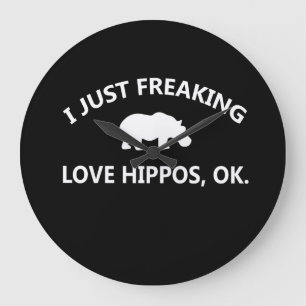 Reloj Redondo Grande Regalo de Hippo Lover Me Encantaba Hippo Ok