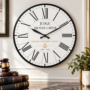 Reloj Redondo Grande Regalo de Jubilación de Juez Años de Servicio Recu