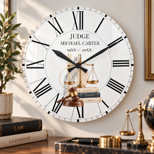Reloj Redondo Grande Regalo de jubilación para juez por años de servici