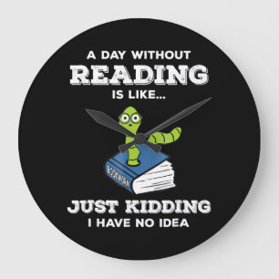 Reloj Redondo Grande regalo de literatura de lectura de libros divertid