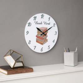 Reloj Redondo Grande Regalo de nerd de libro elegante estético minimali