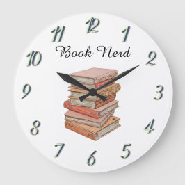 Reloj Redondo Grande Regalo de nerd de libro elegante estético minimali