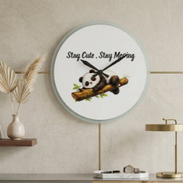 Reloj Redondo Grande Regalo de Panda con Estética Elegante – Simple Min