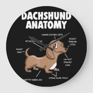 Reloj Redondo Grande Regalo de perro| Anatomía Dachshund Funny Weiner