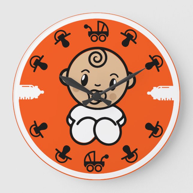 Reloj Redondo Grande Regalo de Recién nacido de novedad (Anverso)