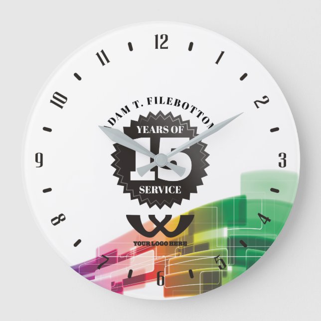 Reloj Redondo Grande Regalo de reconocimiento de aniversario de emplead (Anverso)