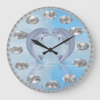 Reloj Redondo Grande REGALO DE RECUENTO DE LOS AMANTES inspiradores DEL