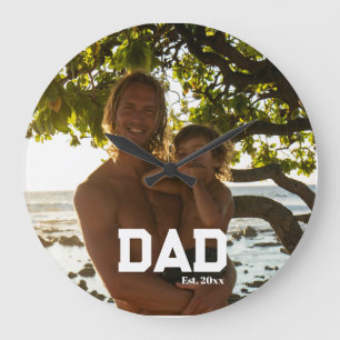 Reloj Redondo Grande Regalo del Día del Padre Personalizable con Foto y