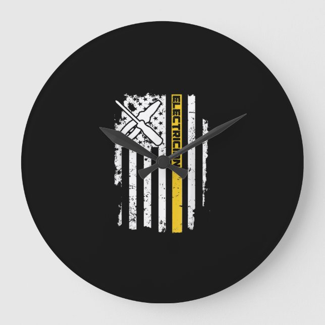 Reloj Redondo Grande Regalo eléctrico estadounidense con bandera de EE. (Anverso)