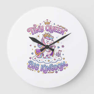 Reloj Redondo Grande Regalo Idea Pegatina Pequeña Reina Unicornio Gran