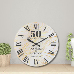 Reloj Redondo Grande Regalo para 50 Aniversario de Boda por Costumbre E