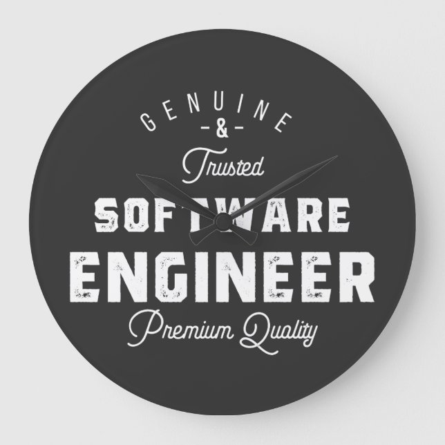 Reloj Redondo Grande Regalo para Ingeniero de Software (Anverso)