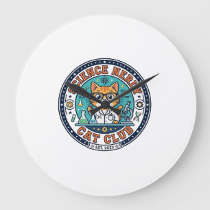 Reloj Redondo Grande Regalo para mamá de gato friki de la ciencia - Fri