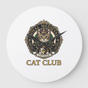 Reloj Redondo Grande Regalo para papá gato medieval real - Royal Medie