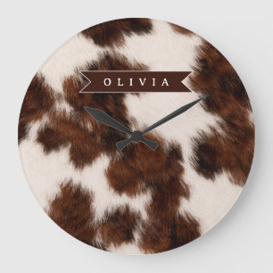 Reloj Redondo Grande Regalo Personalizado de Vaquera con Estampado de V