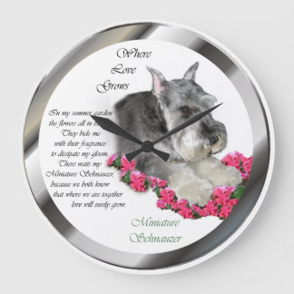 Reloj Redondo Grande Regalos de arte en miniatura Schnauzer