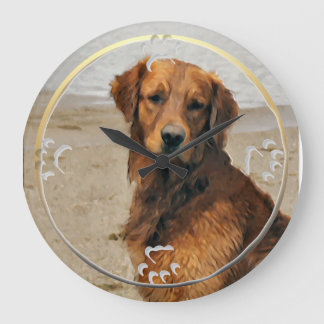 Reloj Redondo Grande Regalos de arte Lakeside Golden Retriever