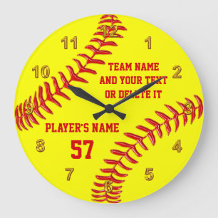 Reloj Redondo Grande Regalos mayores de la noche del softball perfecto