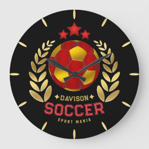 Reloj Redondo Grande Regalos para Amantes del Fútbol   Logotipo Persona