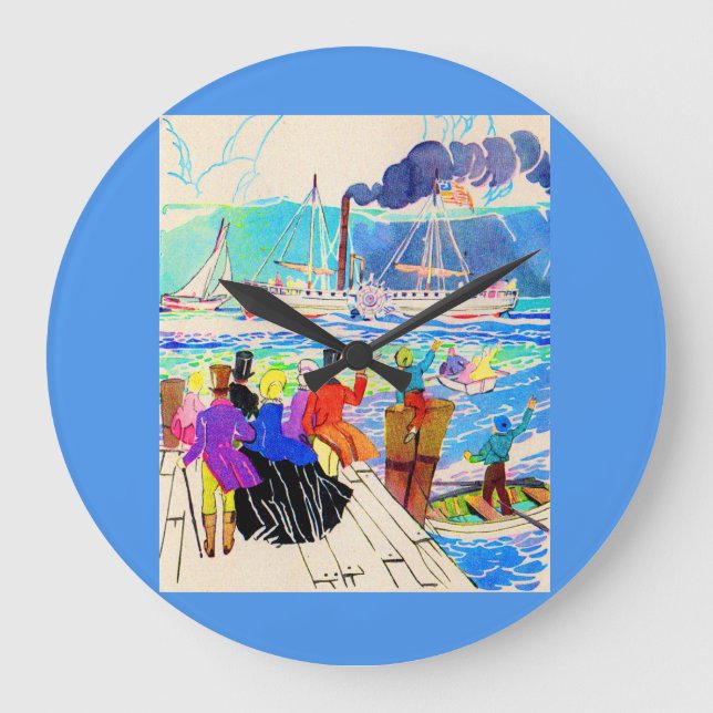 Reloj Redondo Grande regata de yates del siglo XIX (Anverso)