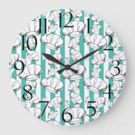 Reloj Redondo Grande Régimen de cocina Gorras de chef blanco