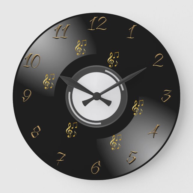 Reloj Redondo Grande Registro de vinilo (Anverso)
