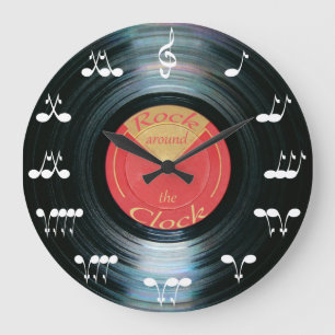 Reloj Redondo Grande Registro de vinilo