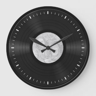Reloj Redondo Grande Registro de vinilo falso Personalizado