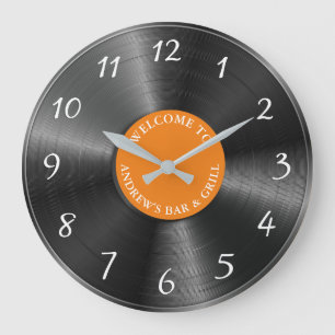 Reloj Redondo Grande Registro de vintage de álbum de vinilo retro pers